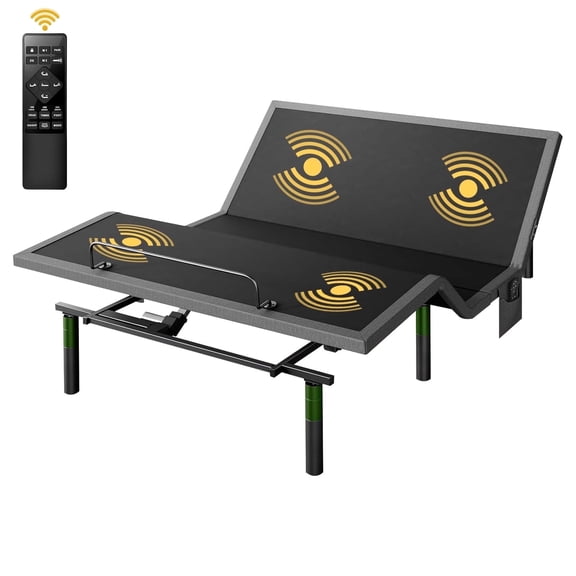 CHITOOMA Electric Adjustable Bed Frame Full with Massage (4 Modes & 3 Intensities), Wireless Remote, Zero Gravity, 4 USB Ports, Under-Bed Nightlight, 3 Minutes Fast Assembly
