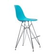 thumbnail image 3 of Heavenly Collection Chrome & Bleu Tabouret de Bar, 3 of 3