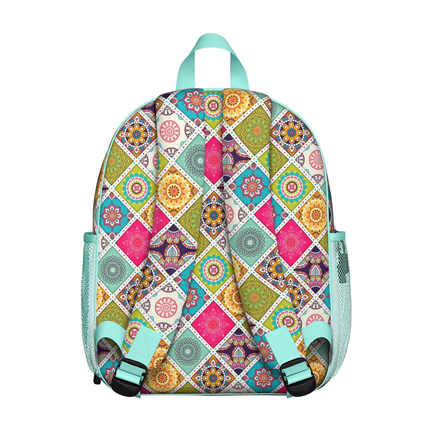 Bohemian Elephant Print Ergonomic School Backpack 