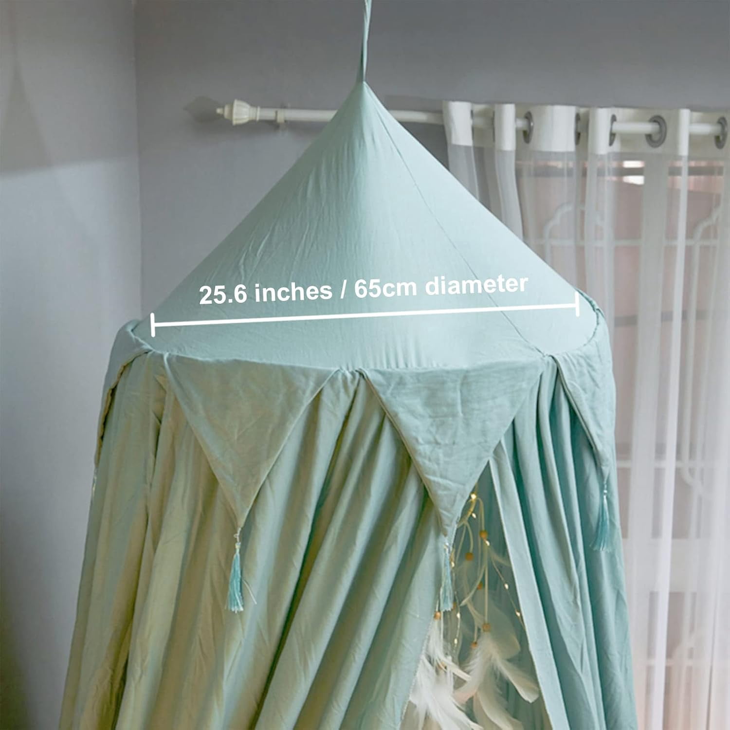 CAILDANL Bed Canopy for Kids, Girls Bed Curtain Bed Room Decor Hanging House Castle Reading Nook Dreamy Canopy(Brown Pink)