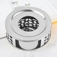 thumbnail image 3 of facefd Circular Tea Teapot Warmer Stainless Steel Candle Base Milk Warmer Silver, 3 of 8
