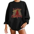 thumbnail image 2 of Tenues de Voyage pour Femmes Mode Femmes Décontracté Imprimé Col Rond Manches Longues T-Shirt Ample Blouse d'Automne Chandail Sans Capuche Chandails en Molleton Tenues de Vacances d'Hiver pour Femmes en Liquidation, 2 of 5