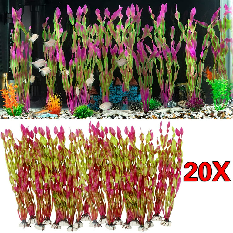 20 Pack Artificial Seaweed Decorations Plastic Seaweed Water Plants for  Home Office Use (12 Inches)