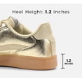 thumbnail image 3 of LUCKY STEP Womens Classic Retro Sneakers Non Slip Fashion Casual Shoes,Gold, 3 of 11