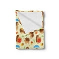 thumbnail image 2 of Hedgehog Soft Flannel Fleece Blanket, Cartoon Style Woodland Animal in Various Activities on Colorful Dotted Background, Cozy Plush for Indoor and Outdoor Use, 70" x 90", Multicolor, by Ambesonne, 2 of 5