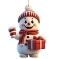 thumbnail image 3 of Muñeco Nieve para Navidad Mini Adornos Colgantes Favores Fiesta (Estilo D), 3 of 4