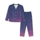 thumbnail image 1 of Fotbe Violet Glitter Conjunto de Pijama de Manga Larga para Mujer con Estampado, Ropa de Dormir de 2 Piezas, Conjunto de Casa Suave y Cómodo con Bolsillos-XX-Large, 1 of 7