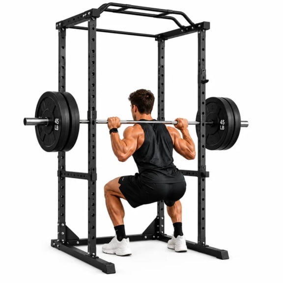 QUHEE 1300lbs Capacity Squat Rack, Power Rack for Weight Training, Adjustable Workout Equipment for Home Gym , Lifting Cage