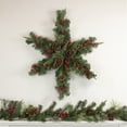 thumbnail image 2 of Northlight Pre-Lit Battery Operated Mixed Pine and Berries Christmas Snowflake Wreath - 32" - Warm, 2 of 4