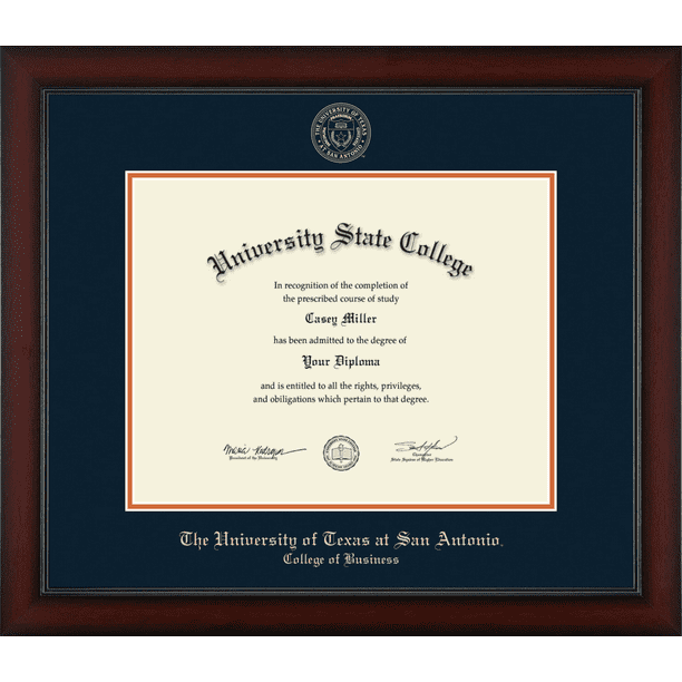 The University Of Texas San Antonio College Of Business Officially Licensed Gold Embossed Diploma Frame Diploma Size 14 X 11 Walmart Com Walmart Com
