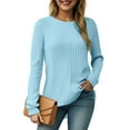 thumbnail image 7 of Godom Womens Plus Size Tops Crewneck Long Sleeve Shirts Loose Tunic Tops Fall Pullover, 7 of 7