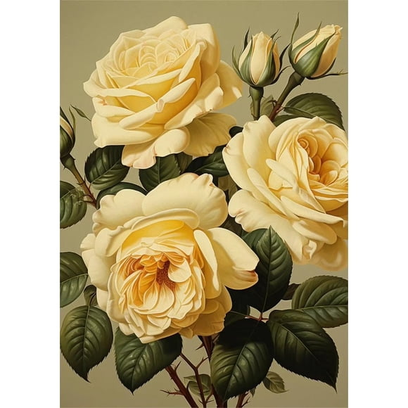 Vintage Plant Flowers Sunflower Roses Carnations Peony Bouquet Poster Canvas Paintings Wall Art Pictures Living Room Home Decor50 x 70 cm, unframed,SKU-01