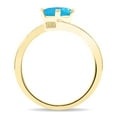 thumbnail image 2 of SZUL Women's Solitaire Square Shaped Blue Topaz Wave Ring in 10K Yellow Gold, 2 of 5