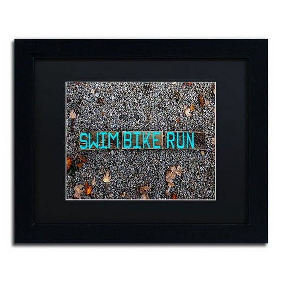Trademark Fine Art 'The Triathlete II' Canvas Art by Nicole Dietz, Black Matte, Black Frame