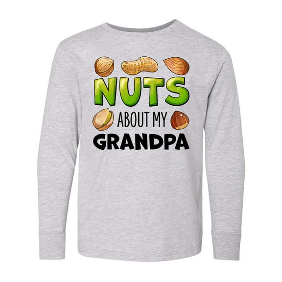 Inktastic Nuts About My Grandpa Peanut, Almond, Pistachio Long Sleeve Youth T-Shirt