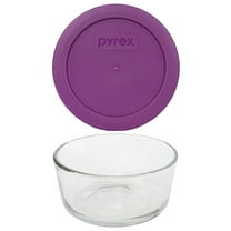 Pyrex (1) 7200 2-Cup Glass Bowl & (1) 7200-PC Thistle Purple Lid
