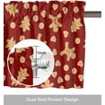 thumbnail image 6 of Christmas Valance Kitchen Curtains,Red Merry Christmas Gingerbread Man Cookies Window Treatments Short Curtain,Winter Holiday Decorations Rod Pocket Toppers for Bedroom/ Living Room,1 Panel-54" X 18", 6 of 6