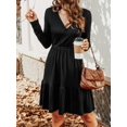 thumbnail image 5 of Cupshe Women's Surplice Neck Flounce Long Sleeve Mini Dress, Sizes XS-XL, 5 of 7