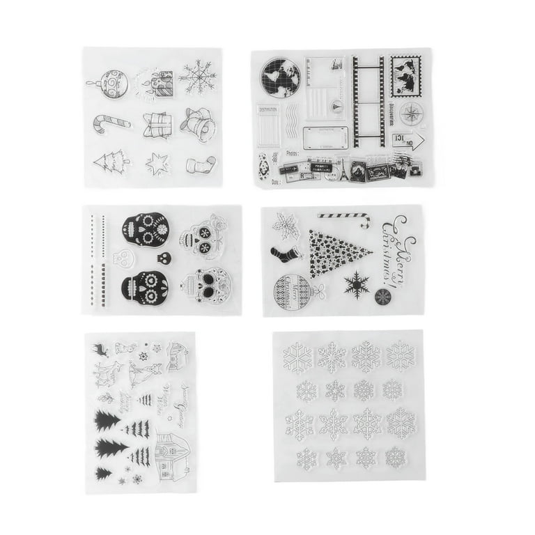 4-Piece Card Making Stamps Set - Wood Mounted Rubber Stamps for