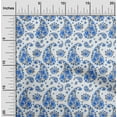 thumbnail image 2 of oneOone Viscose Chiffon Medium Blue Fabric Asian Paisley With Floral Quilting Supplies Print Sewing Fabric By The Yard 42 Inch Wide, 2 of 4