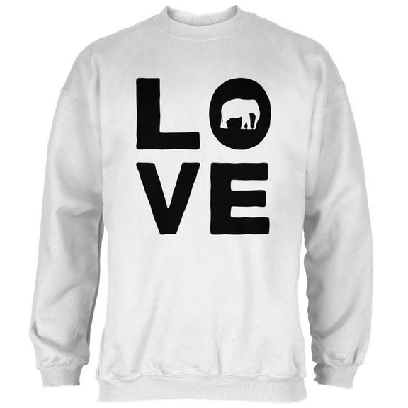 Elephant Love Mens Sweatshirt White 2XL