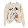 thumbnail image 3 of Boo Jee Halloween Sweatshirts for Women 2025 Long Sleeve Crewneck Cute Ghost Graphic Sweatshirt Pullover Tops, 3 of 7