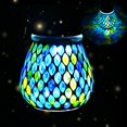 thumbnail image 1 of Faroles solares nomoluke Mosaic de vidrio azul para exteriores, 1 of 7