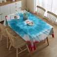 thumbnail image 2 of Red Blue Tie Dye Spiral Rectangle Tablecloth 60"x84",Waterproof Polyester Rectangle Table Cloth, Wipeable Spillproof Polyester Tablecloth for Dining, Camping, Indoor and Outdoor, 2 of 5
