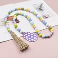 thumbnail image 2 of yuksok Chic Wood Bead Garland Easter W/Tassels Spring Beads Wall Hanging Boho Accessory, 2 of 6