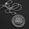 thumbnail image 3 of Collar Colgante Estrella Hexagrama de material acero Inoxidable 316L Cadena De 55cm Plata, 3 of 9