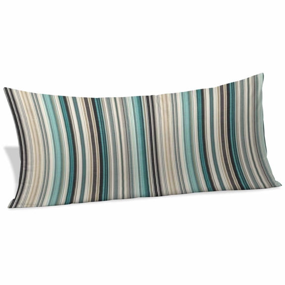 Teal Blue Striped Body Pillow Covers 20"x54", Farmhouse Stripes Modern Abstract Art Soft Brushed Microfiber Breathable Throw Pillow Covers, Decorative Pillowcase with Zipper for Couch Sofa Bedroom