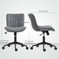 thumbnail image 3 of HOMCOM Armless Office Desk Chair, 360° Swivel Computer Chair, Dark Grey, 3 of 10