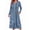 Light Blue_Floral, variant on KISSGAL Women Nightgowns Long Sleeve Sleepshirts Pleated Long Nightdress V Neck Curved Hem Night Gown Sleepwear with Pockets
