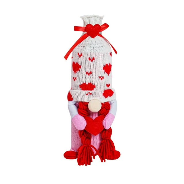 Valentine's Day Handmade Bottle Cover for Holiday Wedding Party Decorations and Festive Bag