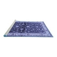 thumbnail image 2 of Ahgly Company Machine Washable Indoor Square Oriental Blue Industrial Area Rugs, 4' Square, 2 of 4