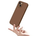thumbnail image 3 of 3 in 1 for iPhone 15 Case, Luxury Silicone Rubber Upgraded Lens Protection, Soft Microfiber Lining Shockproof Protective Slim Fit Phone Case Cover for iPhone 15, Brown, 3 of 9