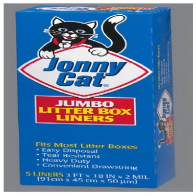 Jonny Cat Heavy Duty Jumbo W Drawstring Litter Box Liners, 5 Ct 