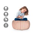 thumbnail image 2 of Abstract Storage Toy Bag Chair, Rounded Small Shapes Conceptual Herringbone Pattern Design Minimalist Maze Inspired, Stuffed Animal Organizer Washable Bag, Small Size, Red Cream, by Ambesonne, 2 of 3
