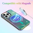 thumbnail image 4 of Laser Case Designed for iPhone 15 Pro Max Case Compatible with Magsafe Fluorescent Iridescent Case for Women Men Soft TPU Bumper Hard Back Shockproof Protective Cover-Clear/Black, 4 of 6