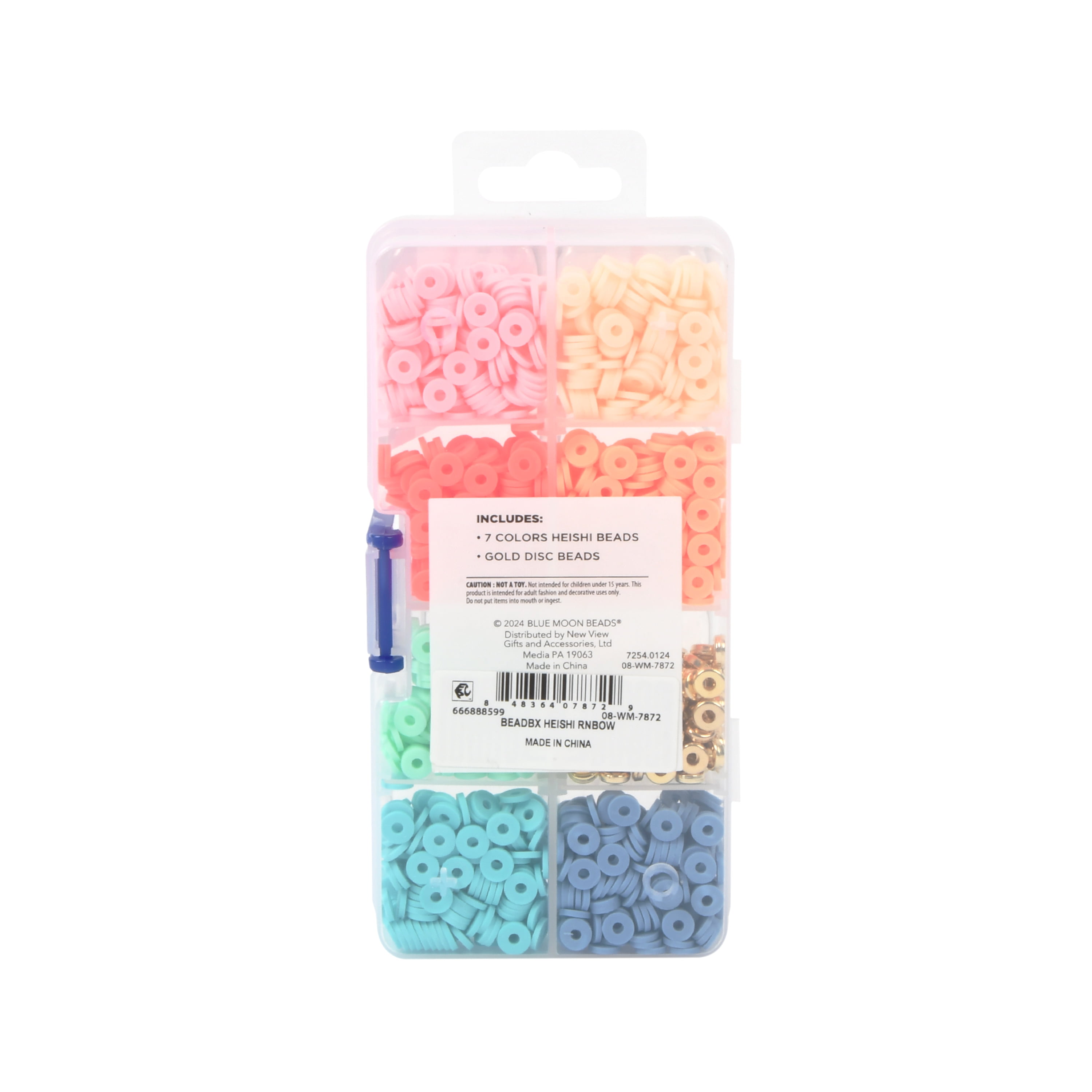 Blue Moon Beads 85% Clay / 15% CCB Heishi Beads Coastal Color Mix, 6mm, 8 Colors