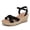 Black PU 006, variant on Women's Wide Width Wedge Sandals, Ankle Strap Open Toe Platform Espadrille Wedge Pump Heel Women's Sandals Concise Casual Summer Shoes.