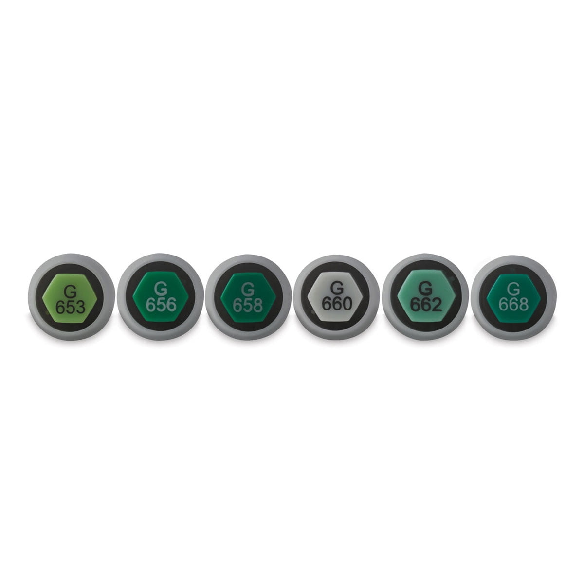 Le Plume Permanent Marker Set - Greens, Set of 6