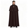 thumbnail image 4 of Halloween Hooded Robe Cloak, Men's Medieval Style Suede Cape Costume, Renaissance Inspired Dress Up Wrap for Masquerade Parties, Stage Shows and Themed Events, 4 of 4