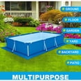 thumbnail image 5 of Pool Ground Sheet, Rectangular Pool Ground Sheet for 300x200cm Pool - Blue Waterproof Foldable Pool Ground Sheet and Protection Mat 338cm x 239cm, 5 of 5