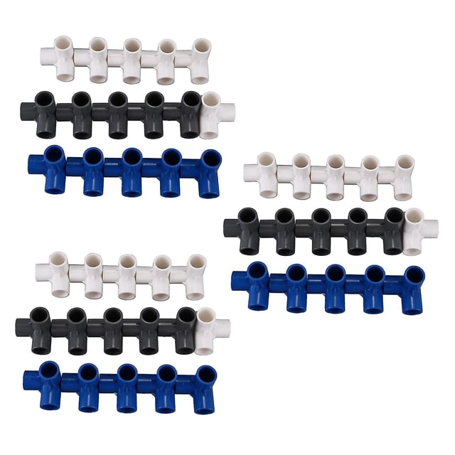 48 Uds Pvc 20mm manguera conector en T 3 vías para En Irrigat Ing adaptador de tubería T