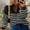 01-Black, variant on Sweaters for Women Zip up Crew Neck Long Sleeve Striped Sweater Knitted Pullover Sweaters Tops Winter Womens Sweaters Alsol Lamesa