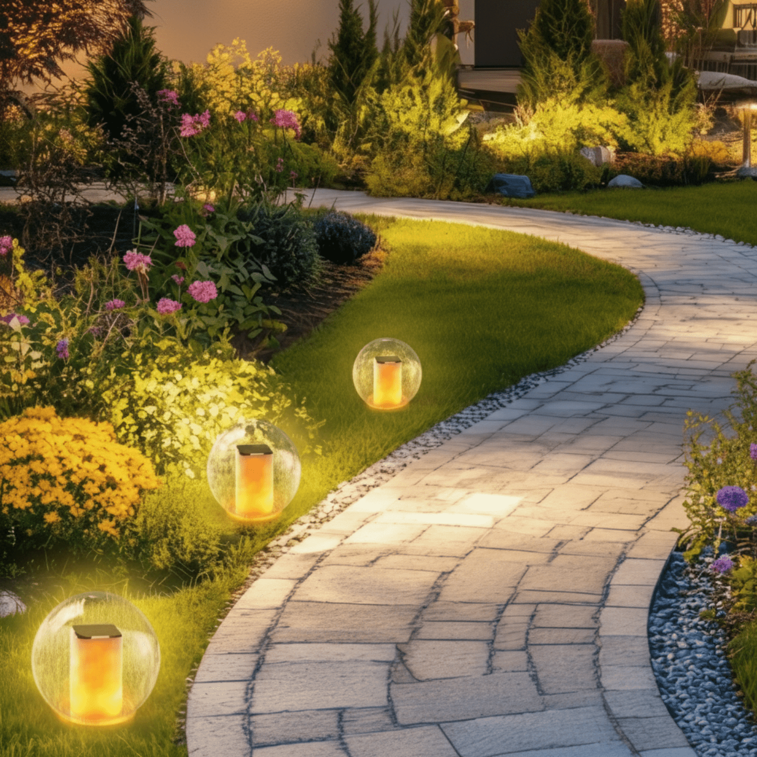 Merkury Innovations HGlo 2-Pack 11.8-inch Solar Floating Pool Orbs - Warm White LED Lights
