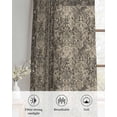 thumbnail image 6 of Grey Boho Sheer Curtains 84 Inch Length 2 Panels Set for Living Room/Bedroom, Vintage Ethnic Tribe Abstract Art Floral Kitchen Curtains Grommet Semi-Sheer Curtains Drapes Window Treatments 52"x84"x2, 6 of 7