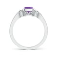 thumbnail image 2 of ANGARA Natural Amethyst Solitaire Ring in 14K White Gold for Women, Girls Ring Size-4 (Stone Grade-AAAA, Size-5mm) February Birthstone Jewelry Gift for Her Birthday, Wedding Anniversary, Engagement, 2 of 10