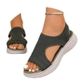 thumbnail image 4 of Womens Wedge Sandals Heels Classic Lightweight Wide Toe Box Low Wedge Heel Womens Slippers Size 7 Braided Espadrilles for Women Ankle Strap Beach Sandals Summer Shoes, 4 of 9